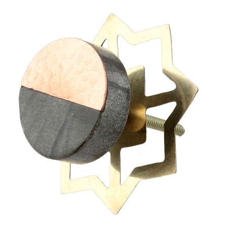 Grey Stone Copper Round Dresser Knobs